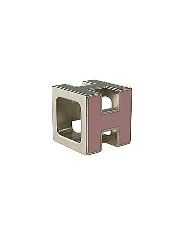Hermès HERMES Pendant Top Cage d'H H Cube Silver x Pink Metal Women's Necklace (view 2)