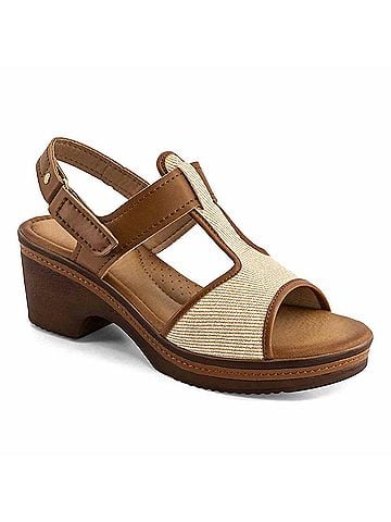 Andrea Women's Ankle-Strap Platform Sandal in Beige (view 1)