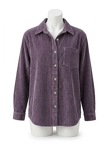 Keren Hart Oversized Corduroy Shirt in Purple (view 1)