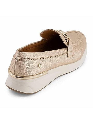 Andrea Women's Buckle Wedge Loafer in Gold (view 2)