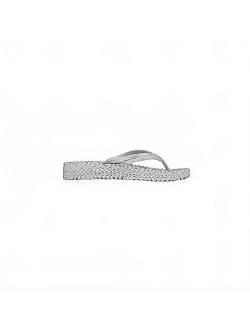 Ilse Jacobsen Women's Cheerful Platform Flip Flops in Silver (view 1)