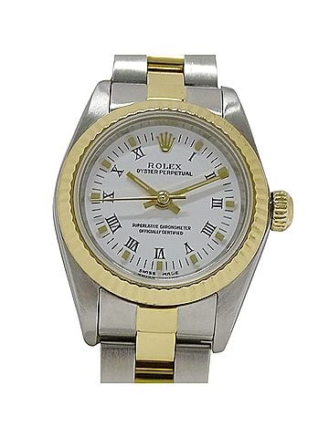 Rolex Rolex Oyster Perpetual 76193 K-serial women's watch, brand name, automatic winding, stainless steel (SS), gold (YG), and white combination. (view 2)