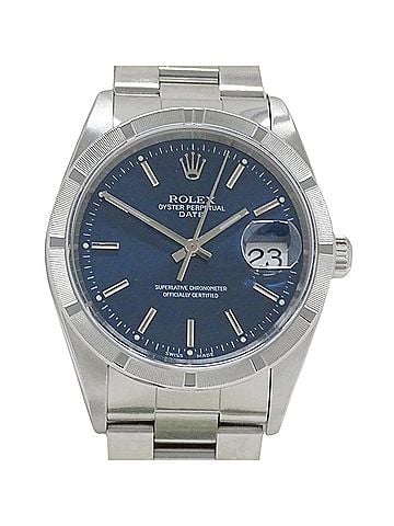 Rolex Rolex Oyster Perpetual Date 15210 (Y-serial) Men's Automatic Watch, Stainless Steel (SS), Silver &amp; Blue Frame. (view 2)