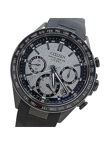 Citizen Citizen Attesa ACT Line CC4055-14H Men's Watch, Eco-Drive, Radio-Controlled, Solar Powered, Titanium, Rubber Strap, Black/Gray (view 1)