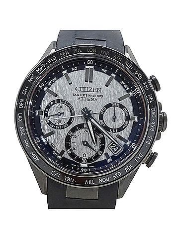 Citizen Citizen Attesa ACT Line CC4055-14H Men's Watch, Eco-Drive, Radio-Controlled, Solar Powered, Titanium, Rubber Strap, Black/Gray (view 2)