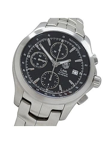 TAG Heuer TAG Heuer Link CJF2110 Men's Watch, Brand Name, Chronograph, Automatic, Stainless Steel (SS), Silver, Black (view 1)