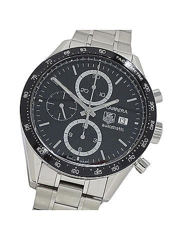 TAG Heuer TAG Heuer Carrera CV2010-4 BA0786 Men's Watch, Brand Name, Tachymeter, Chronograph, Automatic, Stainless Steel (SS), Silver, Black (view 1)