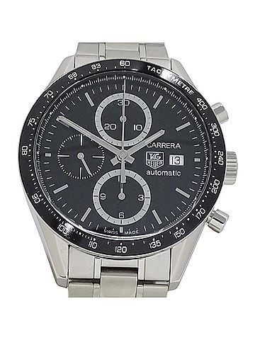TAG Heuer TAG Heuer Carrera CV2010-4 BA0786 Men's Watch, Brand Name, Tachymeter, Chronograph, Automatic, Stainless Steel (SS), Silver, Black (view 2)