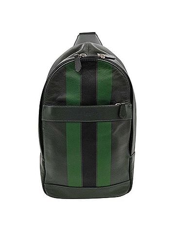 Coach COACH Charles Varsity Body Bag F72226 Black Green Leather Men's Shoulder (view 1)