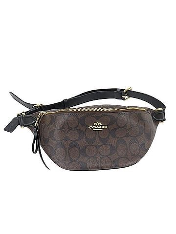 Coach Coach Signature Body Bag F48740 Leather Brown Black Waist for Women COACH (view 1)