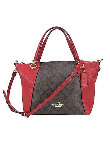 Coach Coach Signature C6230 Leather Handbag, Brown/Red, Crossbody Shoulder Bag for Women. (view 2)
