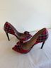 Betsey Johnson Plaid Red Green Heels Size 7 1/2 - photo 8