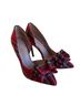Betsey Johnson Plaid Red Green Heels Size 7 1/2 - photo 1