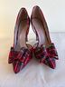 Betsey Johnson Plaid Red Green Heels Size 7 1/2 - photo 5