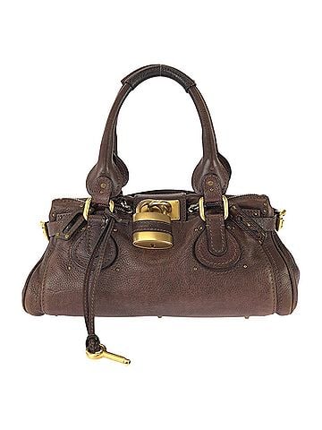 Chloé Chloé Chloe Vintage Paddington Brown Leather Handbag Shoulder Bag Mini Boston with Gold Hardware for Women (view 1)