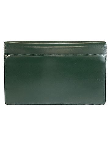 Dunhill Dunhill Green Leather Clutch Bag with Silver Hardware - Men's (view 2)