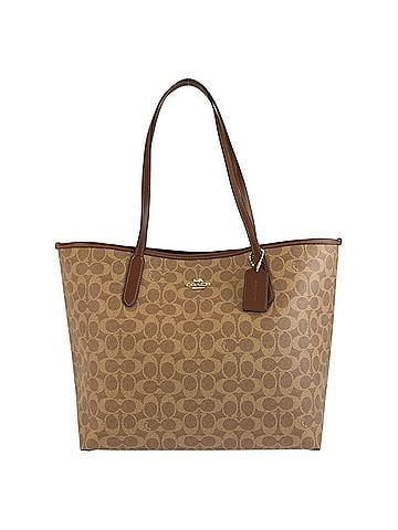 Coach COACH Signature Brown Tote Bag with Gold Hardware (A2544) - Women's Shoulder (view 1)