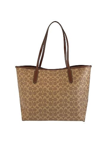 Coach COACH Signature Brown Tote Bag with Gold Hardware (A2544) - Women's Shoulder (view 2)
