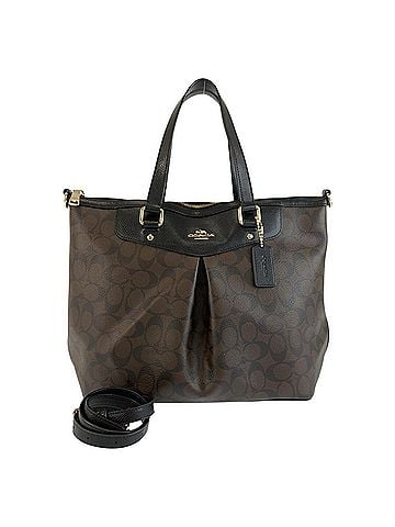 Coach COACH Signature Brown Black Gold Hardware F34614 Tote Bag Shoulder 2-way Women's (view 1)