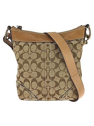 Coach COACH Signature Shoulder Bag for Women, Beige/Brown with Gold Hardware, Canvas and Leather, 10402 (view 1)