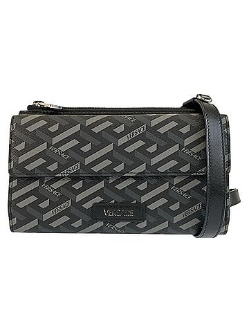 Versace VERSACE Lagreca Black Shoulder Bag with Silver Hardware, Wearable Wallet for Women (view 1)
