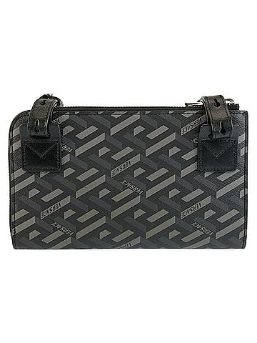 Versace VERSACE Lagreca Black Shoulder Bag with Silver Hardware, Wearable Wallet for Women (view 2)