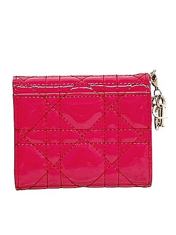 Christian Dior Christian Dior Lady Tri-fold Wallet, Cannage Patent Leather (view 2)