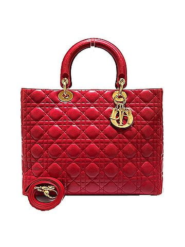 Christian Dior Christian Dior Large Cannage Handbag, Lady Leather Handbag (view 1)