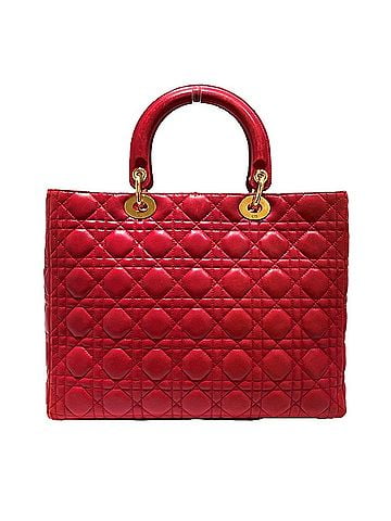 Christian Dior Christian Dior Large Cannage Handbag, Lady Leather Handbag (view 2)