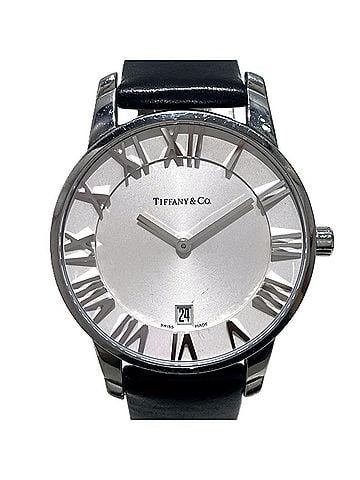 Tiffany & Co. Tiffany &amp; Co. Atlas Dome Watch, Total Weight 50.5g, Stainless Steel, Genuine Leather Strap, Quartz Movement, Silver Dial, Z1800.11.102A21A52A (view 1)