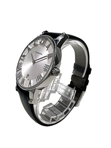 Tiffany & Co. Tiffany &amp; Co. Atlas Dome Watch, Total Weight 50.5g, Stainless Steel, Genuine Leather Strap, Quartz Movement, Silver Dial, Z1800.11.102A21A52A (view 2)