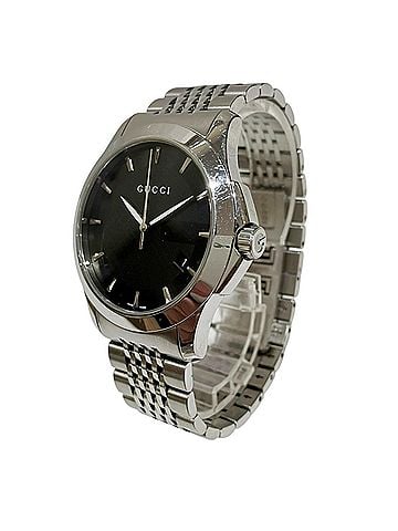 Gucci Gucci G-Timeless watch, total weight 103g, stainless steel, quartz movement, black dial, 126.4 (view 2)