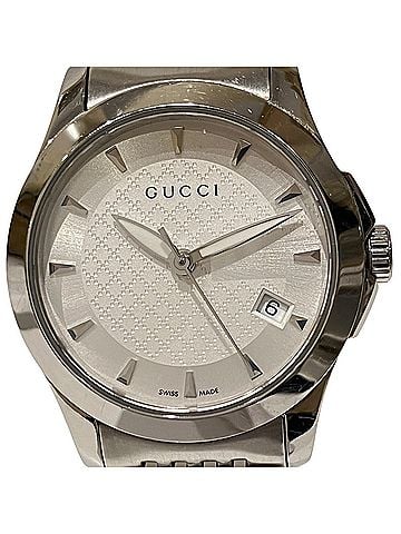 Gucci Gucci G-Timeless watch, total weight 62.4g, stainless steel, quartz movement, silver dial, 126.5 (view 1)