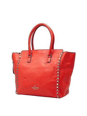 Valentino Valentino Rockstud Handbag Shoulder Bag 2-Way Red Leather Women's (view 2)