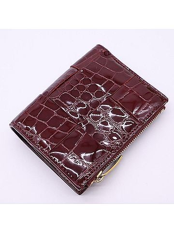 Bottega Veneta BOTTEGA VENETA Cassette Compact Wallet 706010 Bi-fold Bordeaux Calf Leather Women's (view 2)