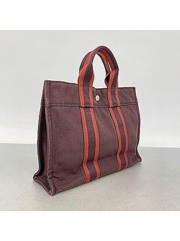 Hermès Hermes Fourre-Tout PM Canvas Tote Bag, Brown, Women's (view 2)