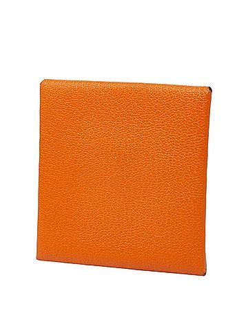 Hermès Hermes Bastia Wallet/Coin Purse, ?K Stamp, Orange, Veau Epsom Leather, Women's (view 2)