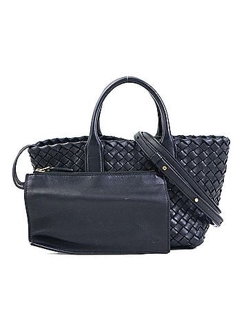 Bottega Veneta Bottega Veneta handbag/shoulder bag, Intrecciato Mini Cabas, lambskin, black, women's, 90296a (view 1)