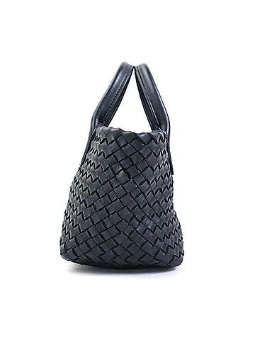 Bottega Veneta Bottega Veneta handbag/shoulder bag, Intrecciato Mini Cabas, lambskin, black, women's, 90296a (view 2)