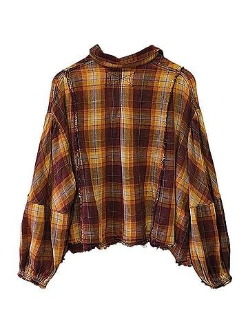 Free People Kyoto Oversized Double Cloth Swing Flannel Long Sleeve Button-Down Shirt (view 2)