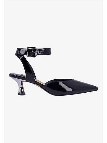 J. Renee Women's Tamsin Ankle Strap Pumps in Black Patent (view 1)