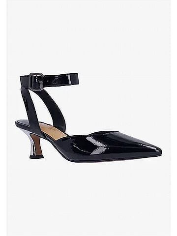 J. Renee Women's Tamsin Ankle Strap Pumps in Black Patent (view 2)