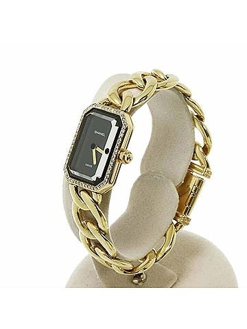 Chanel Chanel Premiere Large Size H0113 Women's Watch with Diamond Bezel, Buckle, Black, 18K Yellow Gold, Solid Quartz (view 2)