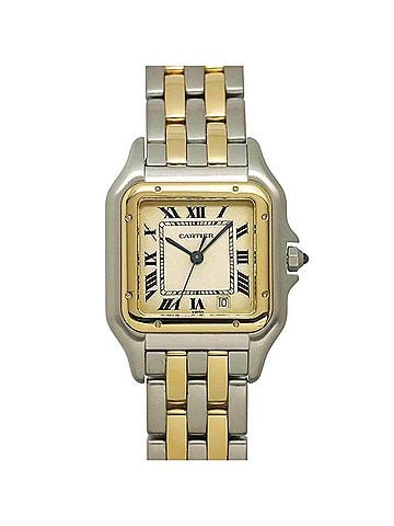 Cartier Cartier Panthère MM 2-Row W25028B6 Date Two-Tone Boys' Watch Ivory YG Yellow Gold Quartz (view 1)
