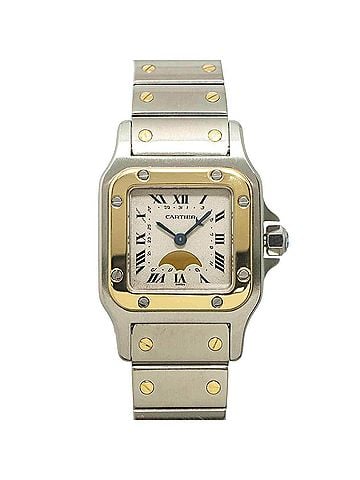 Cartier Cartier Santos Galbee SM Moon Phase Two-Tone W20008C4 Women's Watch Ivory YG Yellow Gold Quartz (view 1)