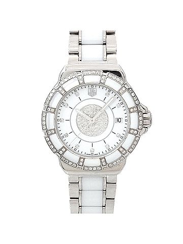TAG Heuer TAG Heuer Formula 1 WAH121D 10P Diamond Ladies Watch, Date, Bezel, White Ceramic Quartz Watch (view 2)
