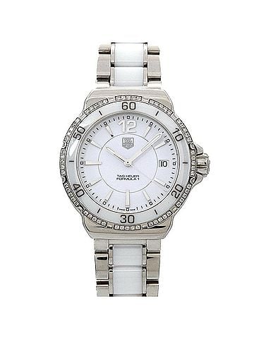 TAG Heuer TAG Heuer Formula 1 WAH1213 Women's Watch, Diamond Bezel, Date Display, White Ceramic Quartz Watch (view 2)