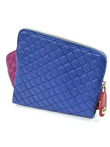 Dolce & Gabbana Dolce &amp; Gabbana Clutch Bag, Green, Purple, Blue Leather Quilted Handbag Pouch, D&amp;G, Women's, DOLCE GABBANA (view 2)