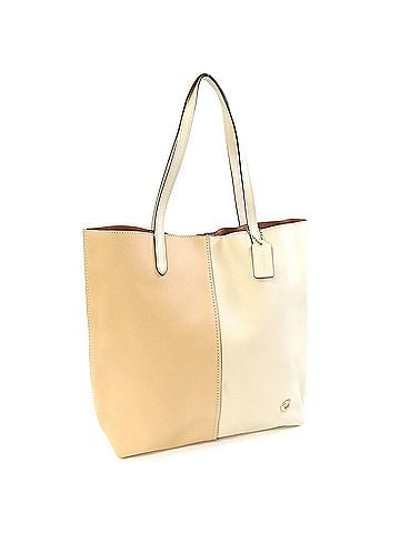 Coach Coach North Tote Colorblock CN423 Beige Leather Shoulder Bag for Women | Handbag, Bag, Tote, (view 1)