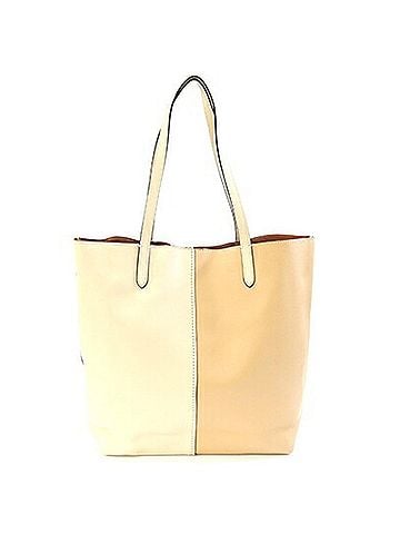 Coach Coach North Tote Colorblock CN423 Beige Leather Shoulder Bag for Women | Handbag, Bag, Tote, (view 2)